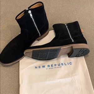 Black suede boots for men